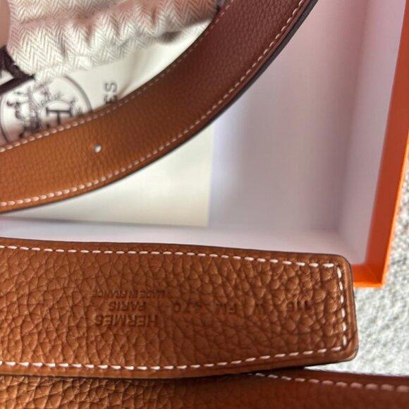 Brand New - Hermes H Belt Buckle & Reversible Leather Strap 32 mm - Picture 8 of 11